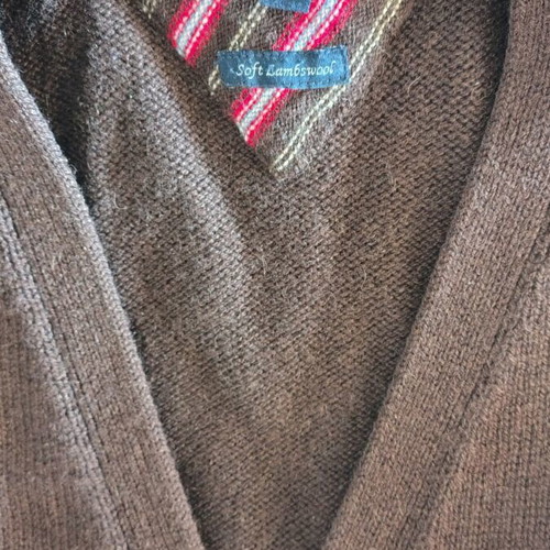 Tommy Hilfiger men's cardigan soft lambswool XL, like new, brown