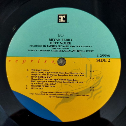 Bryan Ferry 12'' Vinyl LP Bête Noire used, Greek pressing 1987