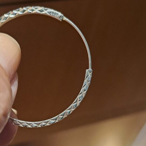 Silver hoop earrings like new, 3.5cm diameter