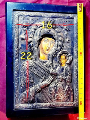 Silver icon Panagia Prousiotissa 16x22 cm like new with authenticity stamp