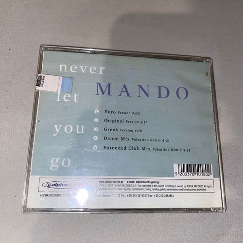 Mando Never Let You Go rare CD single with 5 remixes, dance pop