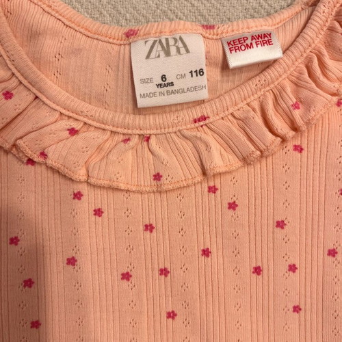 Zara sleeveless top used for girl 6 years, size 116 cm