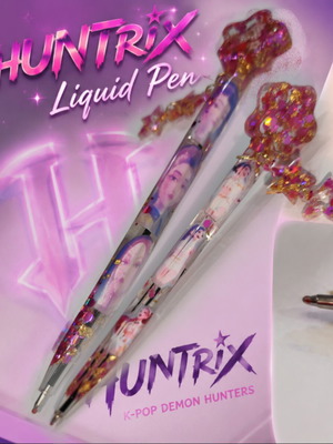 Liquid glitter pen Huntrix handmade, personalized resin