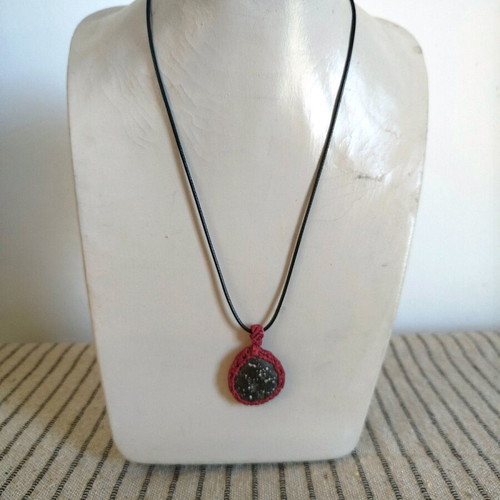 Sea stone handmade necklace with macrame new