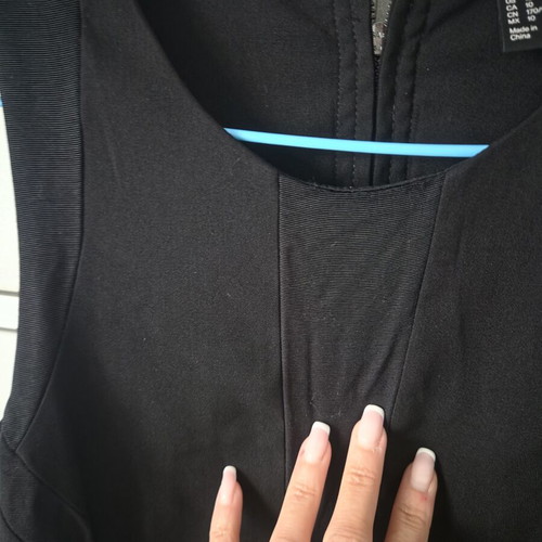 H&M midi dress size 40 black like new with back zipper and slit