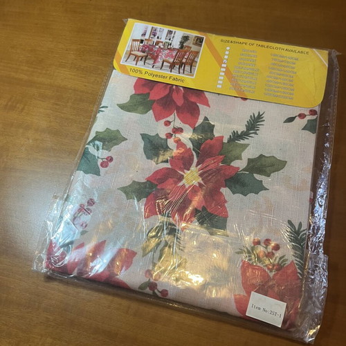 Christmas tablecloth 140x140 cm white with festive design new