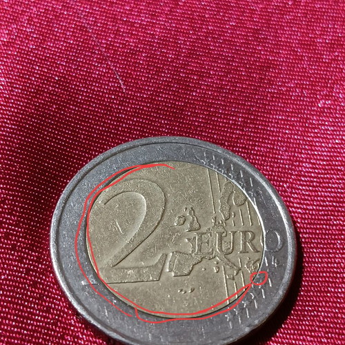 Greek 2 euro coin 2002 S used with errors