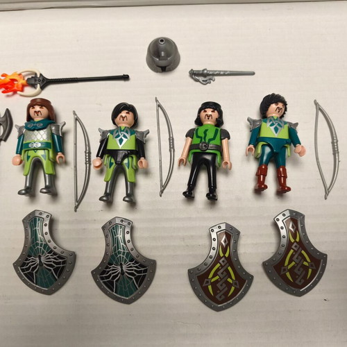 Playmobil green knights pack of 4, like new