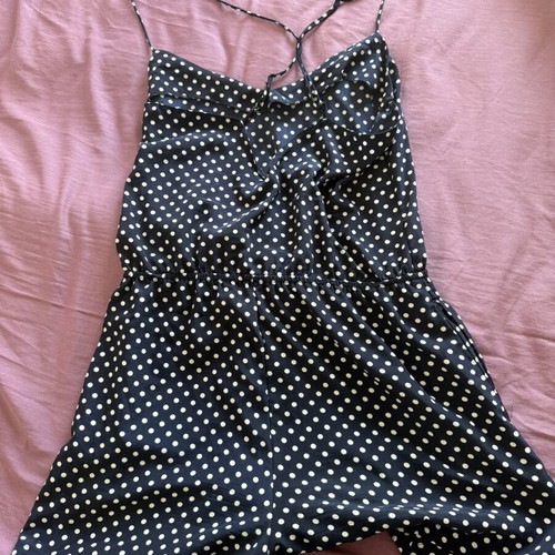 Zara polka dot romper like new, medium size, white and blue
