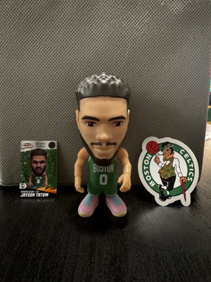 Jayson Tatum NBA figure with card and team sticker like new