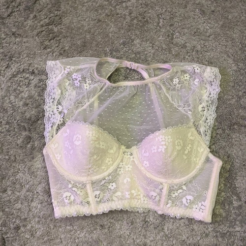 Esmara Lingerie Bustier 75A used, beige lace and tulle