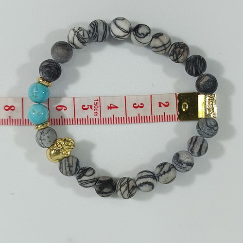 Visetti elastic bracelet with natural stones and turquoise beads like new