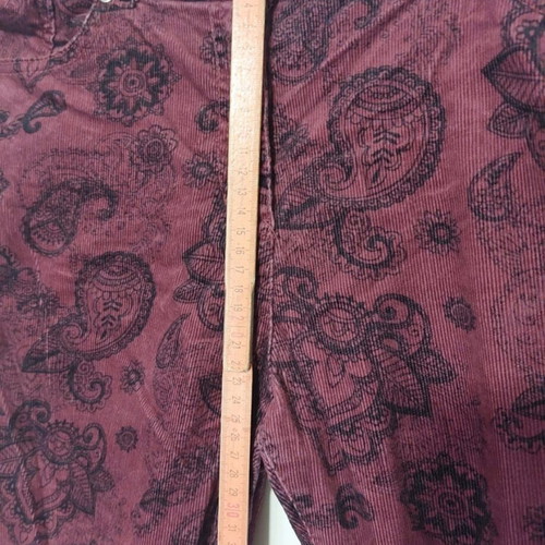 Gina Benotti corduroy pants with patterns, burgundy, size L