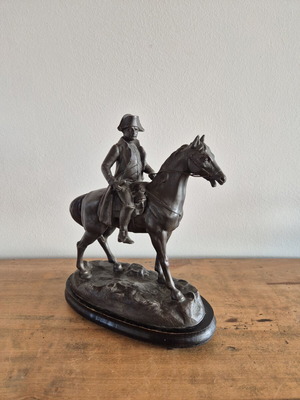 Zamak Napoleon Bonaparte Equestrian Statue, French Belle Époque