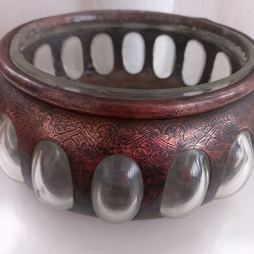 Vintage bowl used with glass and bronze from the 1980s
