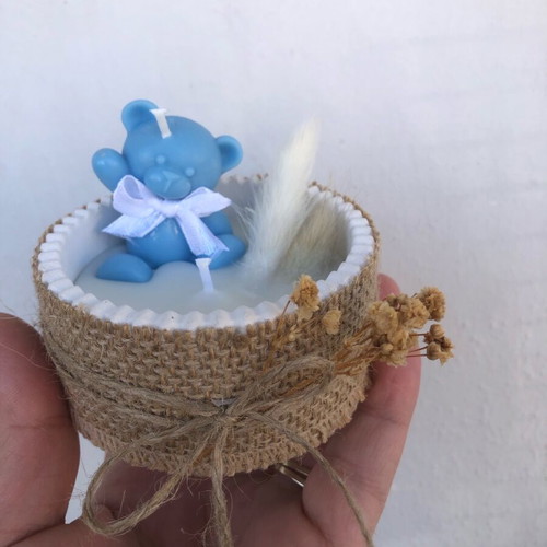 Teddy Bear Bomboniere new, handmade baptism candle