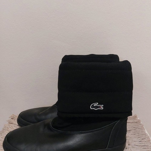 Lacoste boots like new, leather and fabric, size 37, black