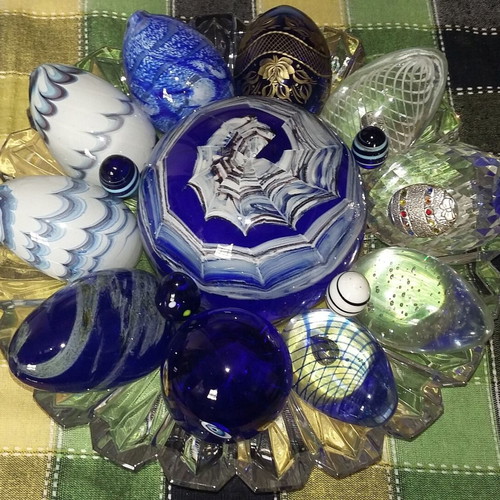 Glass egg collection Murano, Faberge & Murano style like new