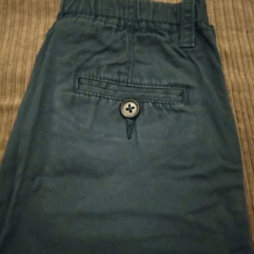 Children's pants used for 5-6 years, black denim and blue fabric