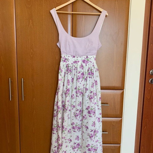 Milkwhite midi dress like new, size M, pink multicolor