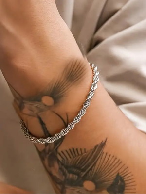 Unisex stainless steel wrist bracelet new, silver
