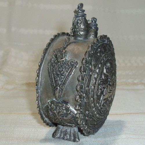 Holy water flask double-sided with Saint George used