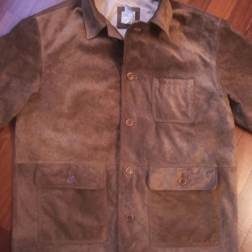 Men's leather suede jacket Gap used, size L-XL, beige brown
