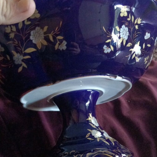 German vintage cobalt vase like new with 24KT gold decoration