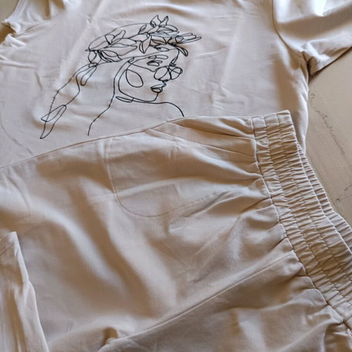 Rachel women's set XXL made in Greece, like new, beige cotton
