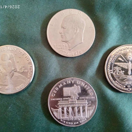 Commemorative coins like new, set of 4 pieces