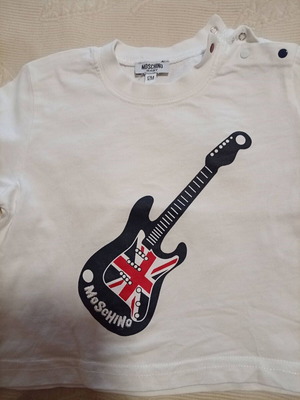 Moschino Baby Long-Sleeve Shirt with Union Jack Guitar Like New