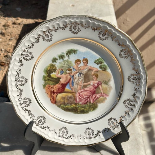 Antique Swinnertons Luxor Vellum decorative plate used with romantic scene
