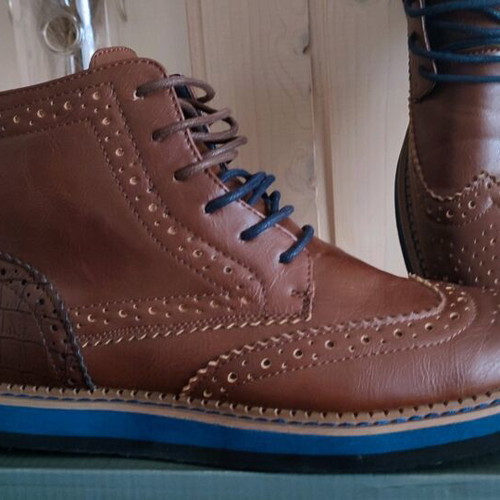 Brogue men's boots Jackson like new, brown and blue, size 44