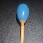 Wooden maraca 24cm, blue