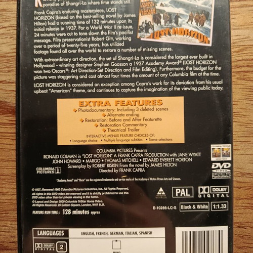 Lost Horizon DVD like new with Greek subtitles