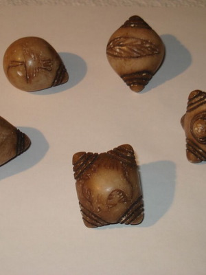 Chumpi carved natural stone used, set of 5 from Peru for ceremonies