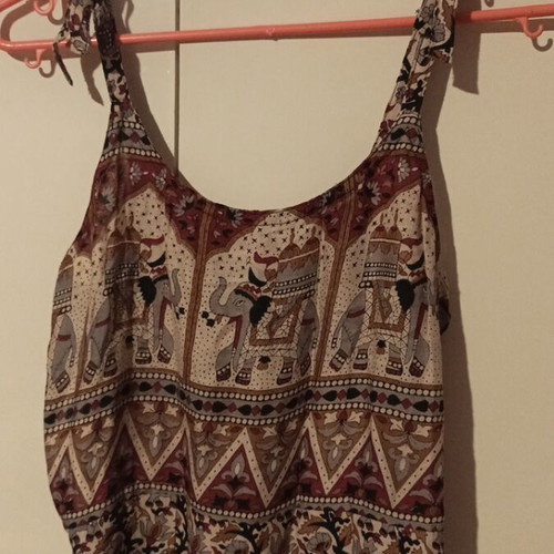 Long boho dress, brown, made in Nepal