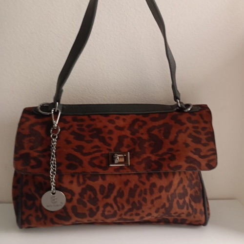 Bag to Bag shoulder bag new with animal print, black and brown