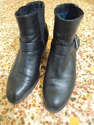 Tamaris ankle boots used, black leather, size 38