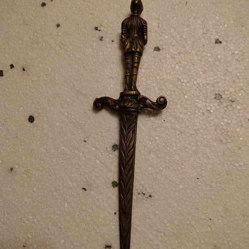 Antique bronze letter opener restored