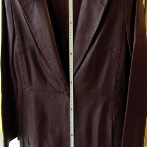 MNG-Mango leather coat burgundy medium size like new
