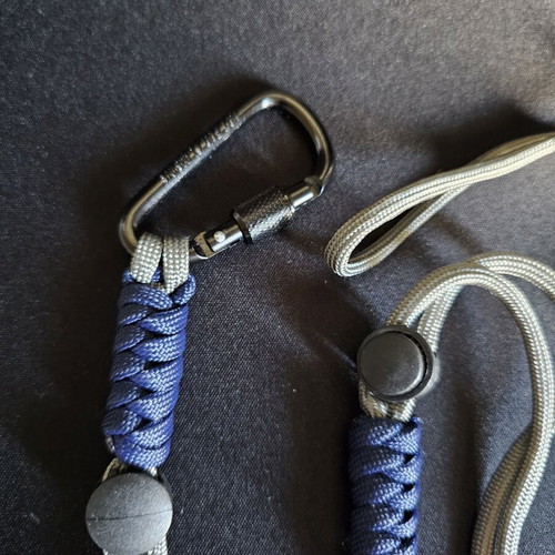 Keychains with straps, set of 3, grey and blue