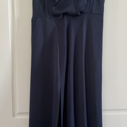 Nadia Rapti dress like new, dark blue with slit and open back
