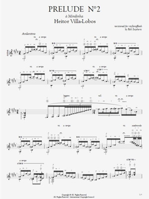 Villa Lobos Prelude No2 sheet music new