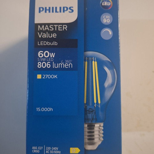 Philips Master Value LED λαμπτήρας E27 5.9W 806lm 2700K καινούργιος