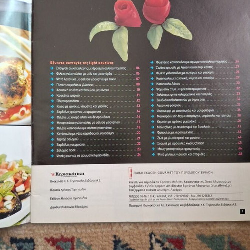 Extra Gourmet Cookbook like new, tasty and light recipes