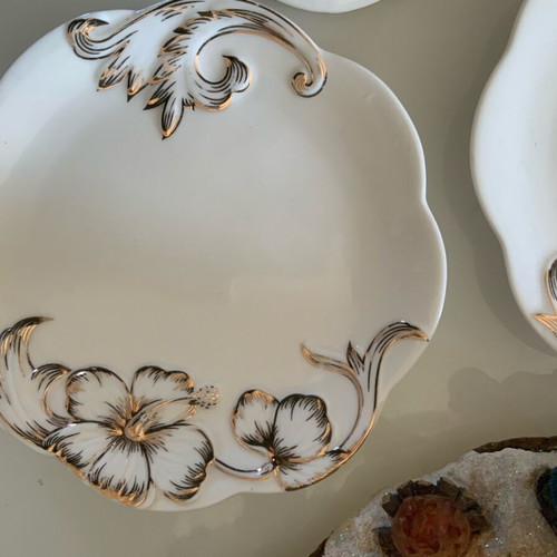 Oriana Ferelli Fine Porcelain 24K set of 6 plates new