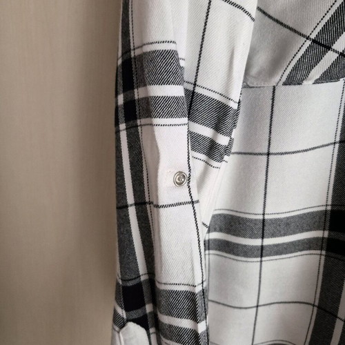 Stradivarius checked shirt with lace-up detail like new
