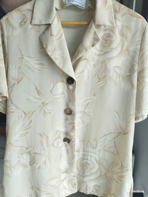 Vintage Katerina Collection Women's Shirt L/XL like new, beige floral