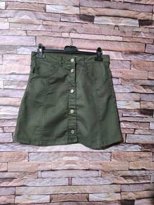 Mini high-waisted khaki skirt WOW like new, with buttons